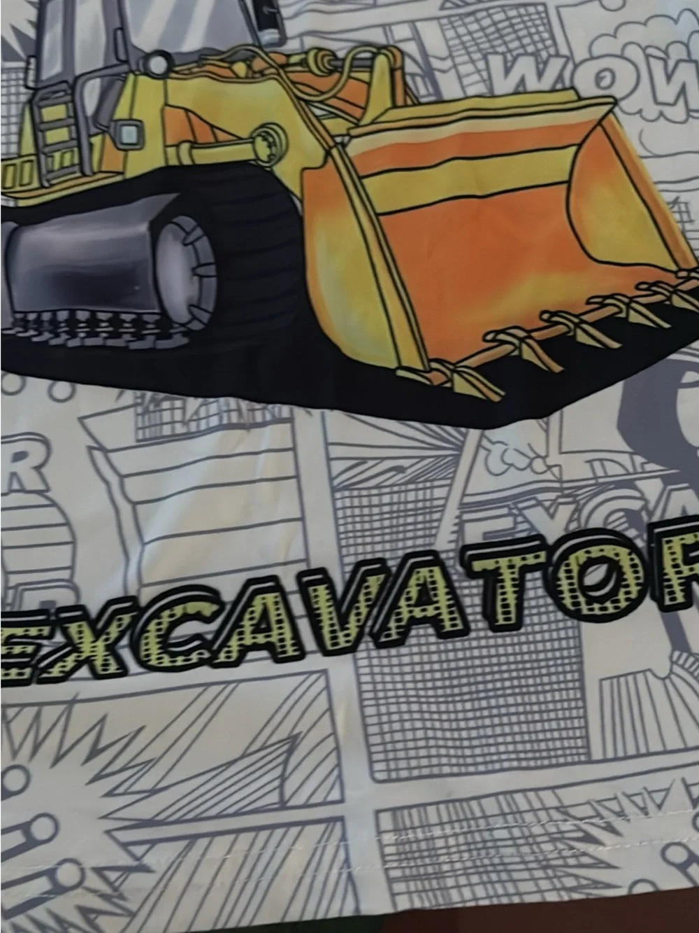 Kids Monster Truck & Construction T-Shirts - White/Yellow/Red